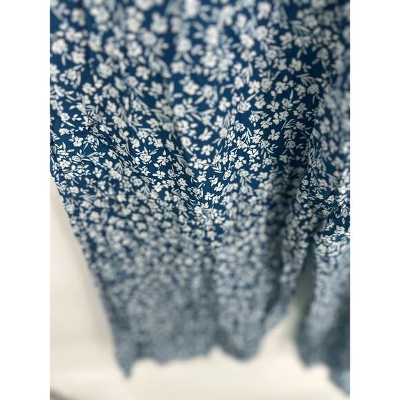 Baltic Born Hadley Smocked Jumpsuit Blue White Ditsy Floral Print Size Small - Picture 5 of 13